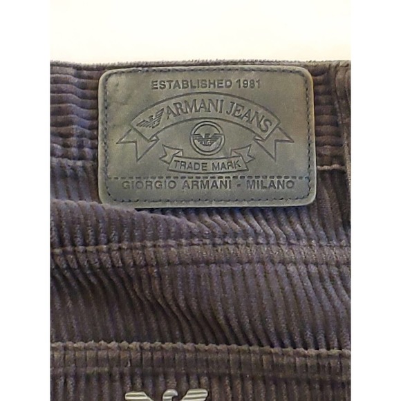 Gray Armani Jeans Corduroy Trousers Pants Regular Fit Milan Stretch Men Size 34 - Picture 7 of 11